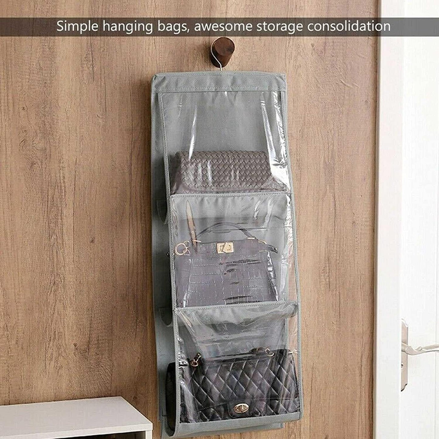 6-Pocket Reversible Hanging Organizer | Closet Hanging Tote with Dual-Sided Storage for Garments, Pants, Accessories & More