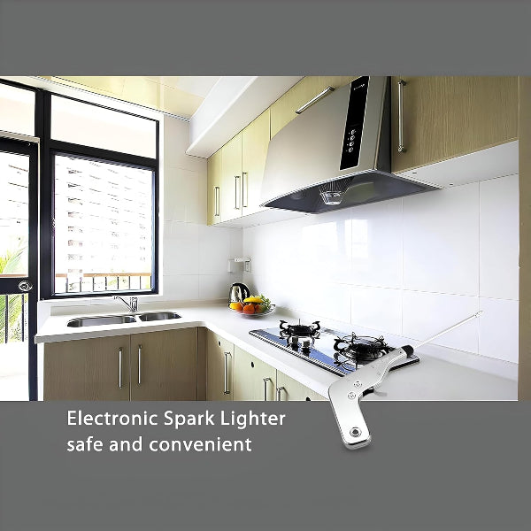 Stainless Steel Electronic Gas Lighter – Gun Shape Kitchen Lighter for Stoves, Grills & Ovens