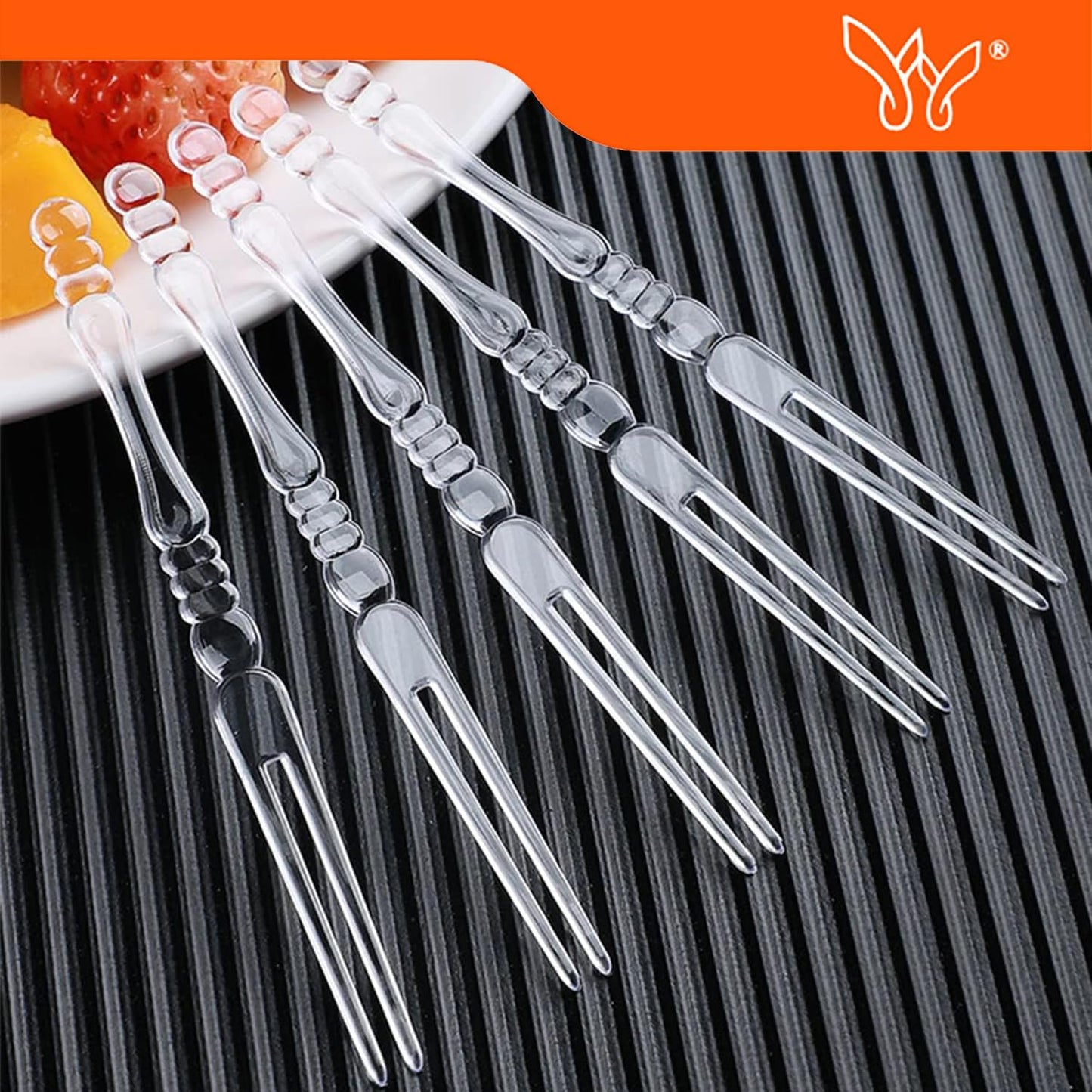 Pack of 48 Plastic Fruit & Cocktail Forks – Reusable Bistro Tasting Forks for Appetizers, Desserts & Party Snacks