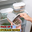 Multifunctional Kitchen Dual Compartment Storage Box Covered Food Miscellaneous Grain Sealed Tank Kitchen Refrigerator Plastic Storage Box