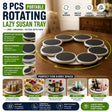 8 Pcs Portable Rotating Lazy Susan Tray | Expandable Track for Kitchen & Dining Table Easy Serving