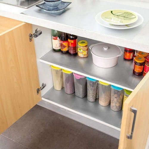 Pack of 2 Moisture-Proof Anti Slip Aluminum Plated Waterproof Place Mat for Kitchen Cupboard Liners, Refrigerator, Drawer, Table