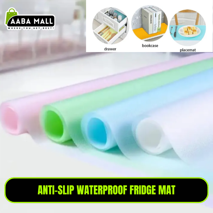 Anti-Slip Waterproof Fridge Mat | Antibacterial Refrigerator Pad | Multipurpose Drawer Liner, Shelf Mat & Kitchen Cupboard Protector