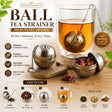 5cm BALL Silver Elegant Stainless Steel Tea Strainer Mesh Filter Infuser – Chain Style for Loose Leaf Tea & Mulling Spices