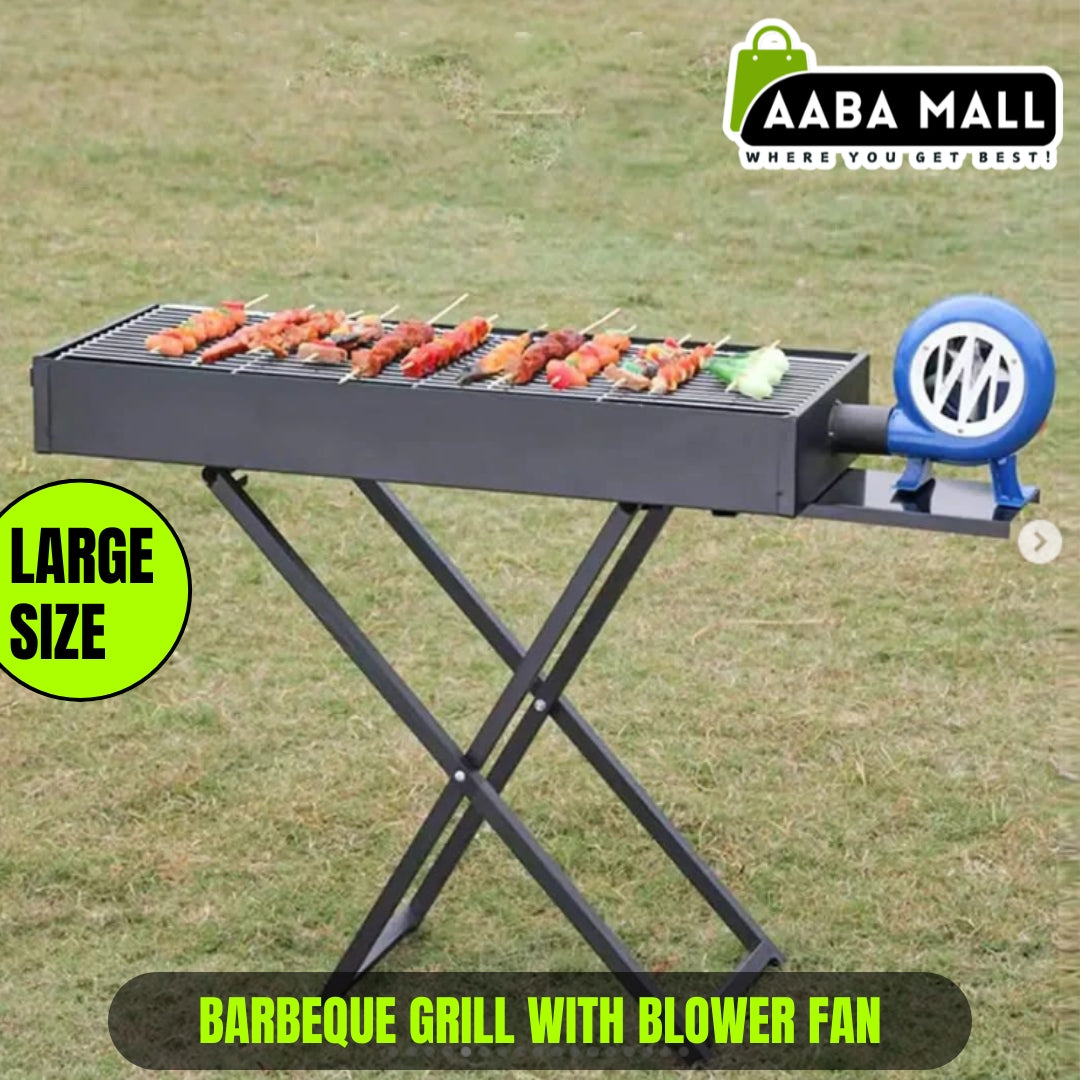 Manual Blower Portable BBQ Grill Barbeque with Stand and Blower