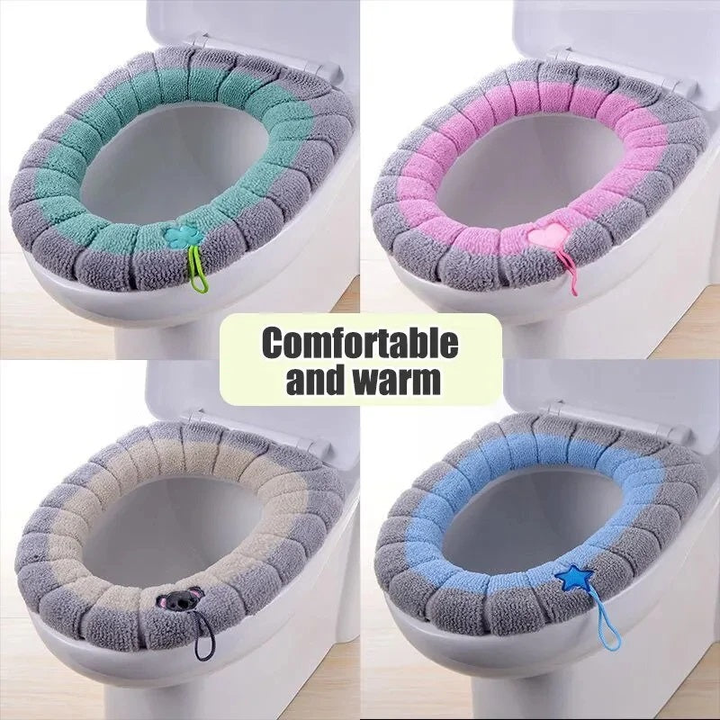 Bathroom Accessories Toilet Seat Cover Commode Case Winter Warm Washable Closes tool Mat Bathroom Toilet Pad Cushion