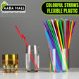 (100 Pcs) Flexible Multi-Color Drinking Straws ? Fun, Colorful & Disposable Jumbo Pack for Parties & Events