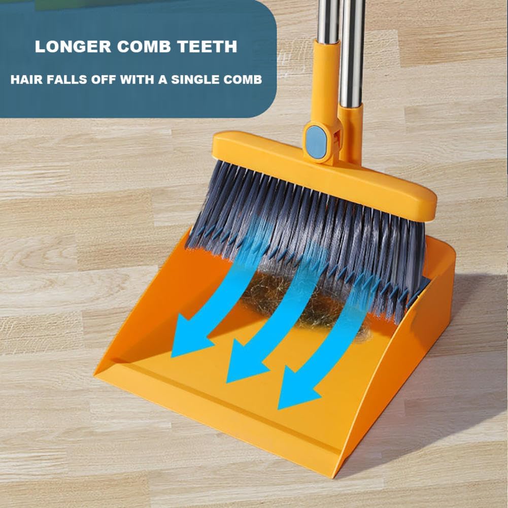 Broom and Dustpan Set with Long Handle