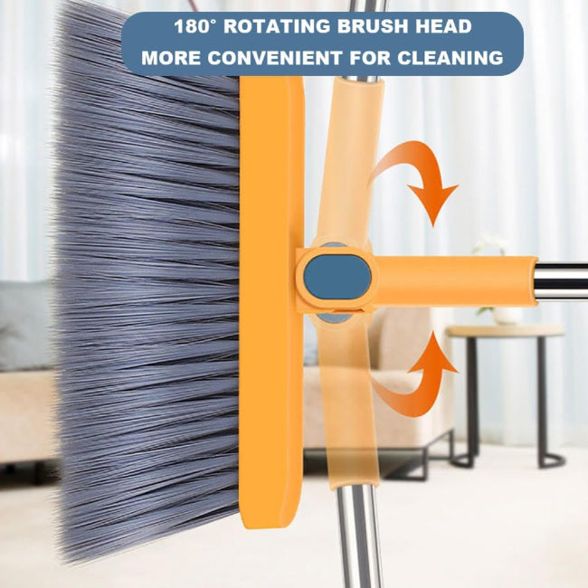 Dustpan with built-in comb and sturdy broom