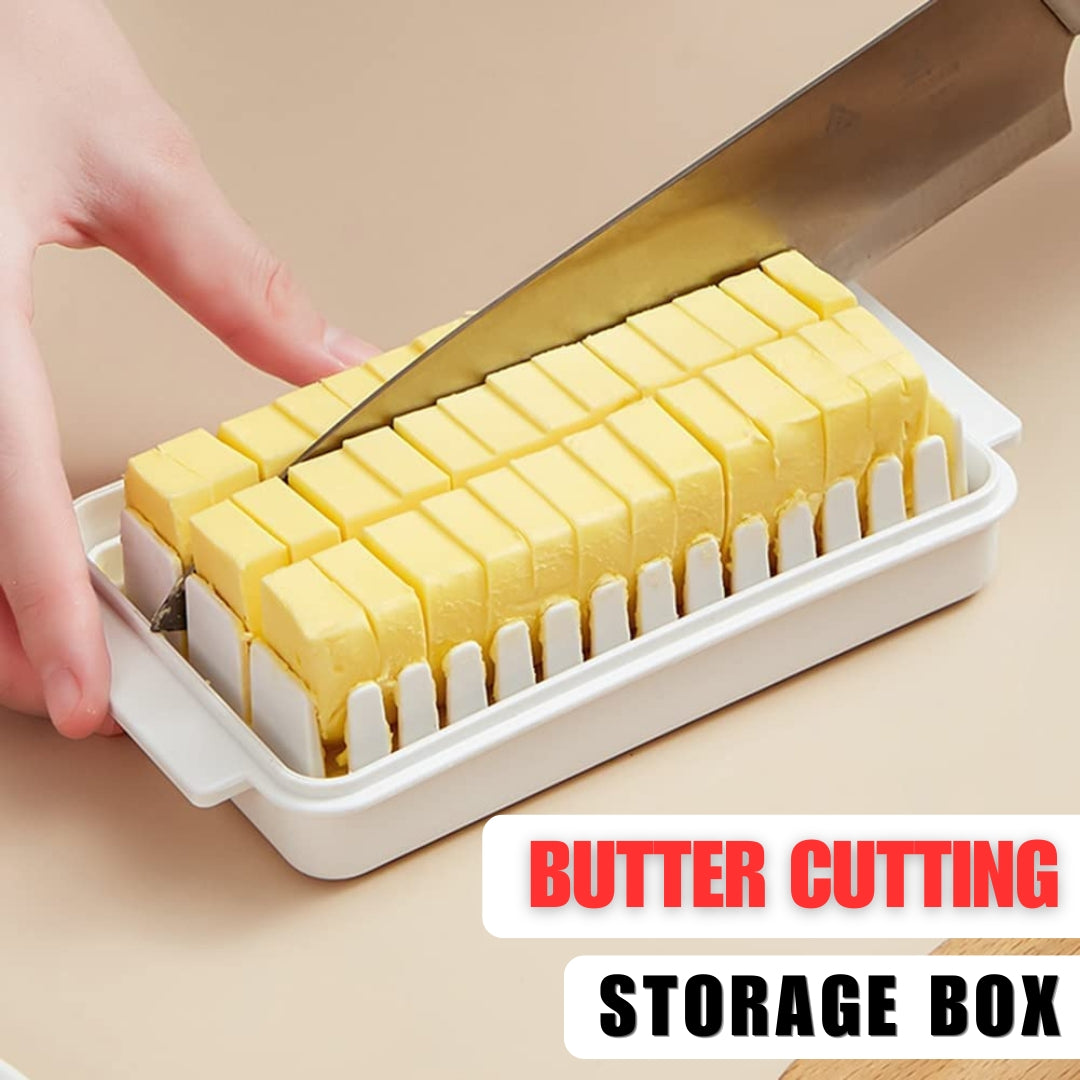 Butter Dish Keeper With Sealed Plastic Lid and Cutter Slicer
