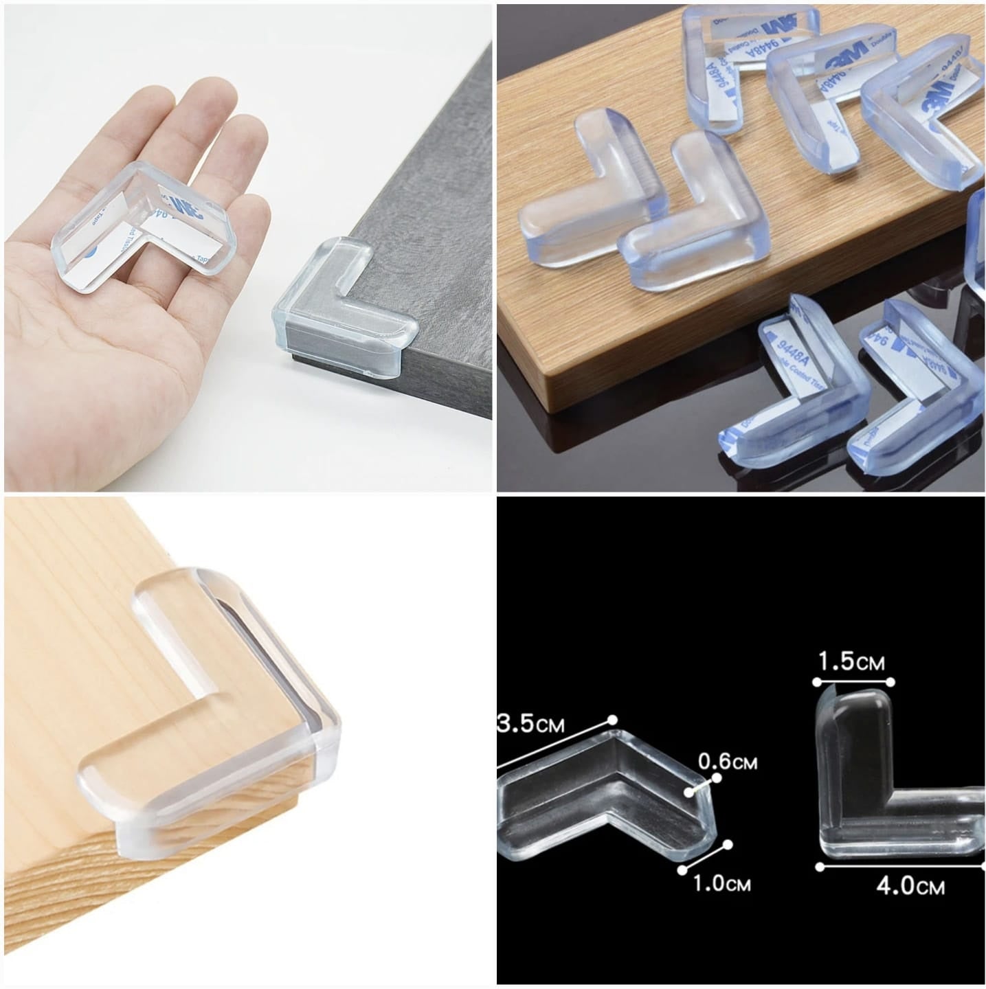4 Pcs Table Corner Edge Protector Silicone Covers - Furniture Edge Table Corner Protection-