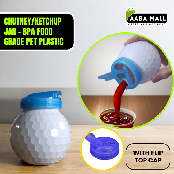 Chutney/Ketchup Plastic Jar | BPA-Free Food Grade PET Plastic Container | Safe & Durable Storage Jar for Sauces, Dips & Condiments