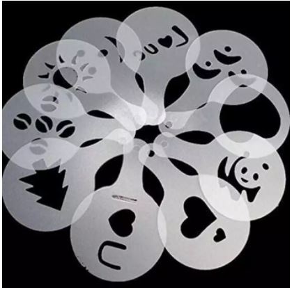 Coffee And Cake Food Decorating Stencil - White- Pack Of 16