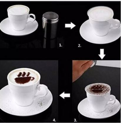 Coffee And Cake Food Decorating Stencil - White- Pack Of 16