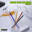 Borosilicate Glass Spoon with Long Handle - Transparent Heat-Resistant Sauce, Soup & Dessert Spoon with Spout