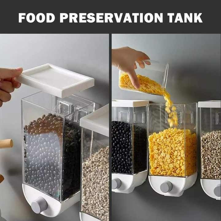 Wall Mounted Kitchen Food Storage Container Cereal Dispenser