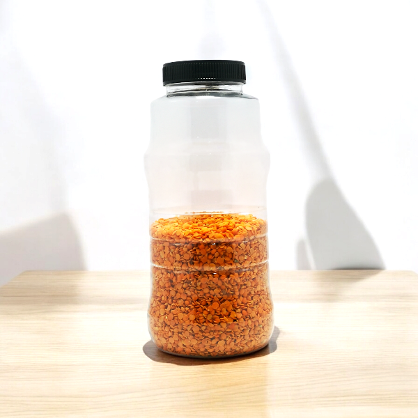 cylinder jar, 1kg jar, plastic container, airtight jar, food storage jar, BPA free jar, transparent jar, dry fruit jar, kitchen organizer, storage container