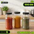 Cylinder 500 GM Plastic Jar - Premium Airtight Food Storage Container | BPA-Free Transparent Kitchen Jar
