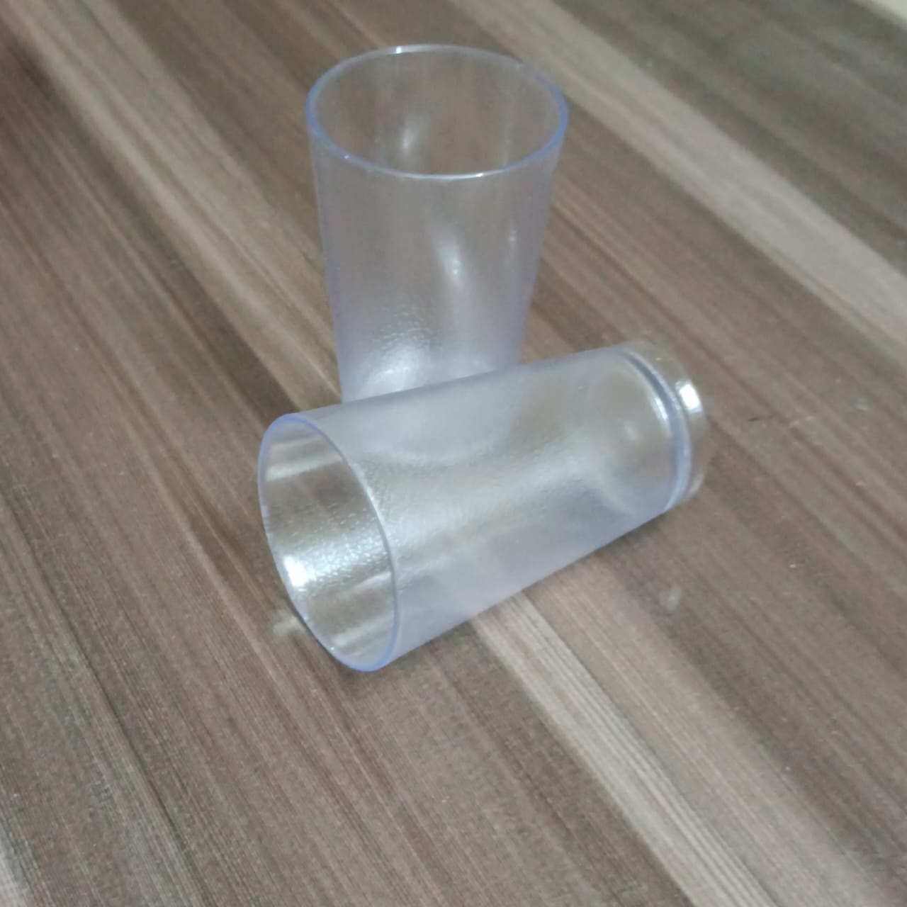 6 PCS Self Designed 300ML Glass Tumblers made By FOOD GRADE Polystyrene Plastic TRANSPARENT - AABA MALL