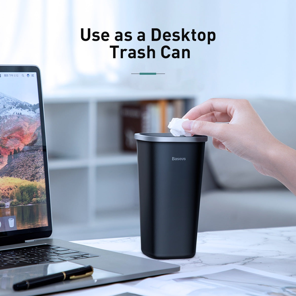 Baseus Table Dustbin Car Trash Bin Auto Organizer Car Trash Can Storage Bag Rubbish Garbage Box Dust Case Holder Waste Bag