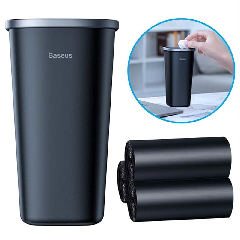 Baseus Table Dustbin Car Trash Bin Auto Organizer Car Trash Can Storage Bag Rubbish Garbage Box Dust Case Holder Waste Bag