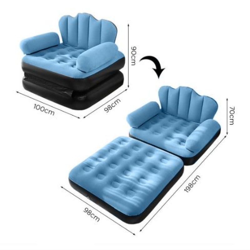 Folding Portable 5 in 1 Inflatable Double Layer Sofa