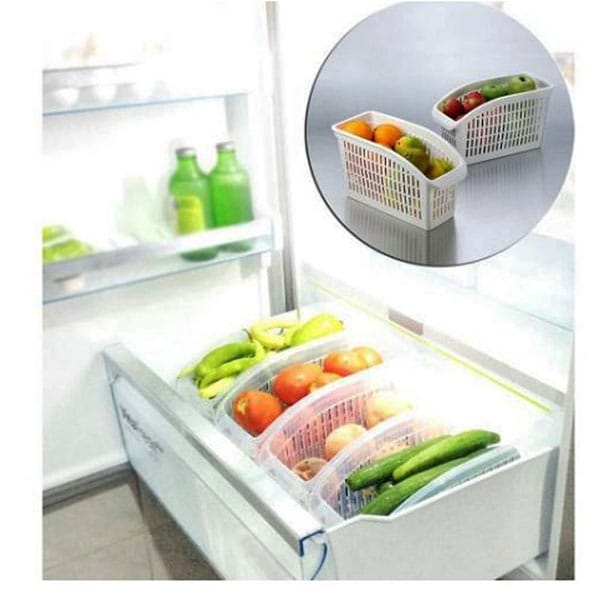 Durable plastic food organizer basket