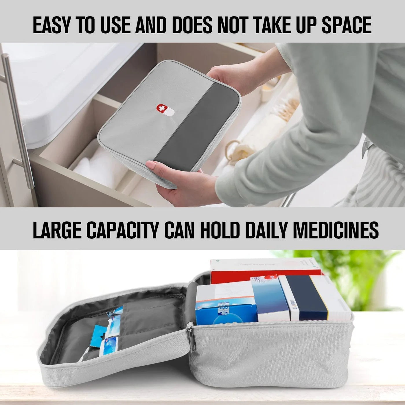 Medicine Bag, Baby Travel Pharmacy Bag, Large Capacity Medical Emergency Bag, Empty Waterproof Medicine Storage Bag, Portable Medicine Bag