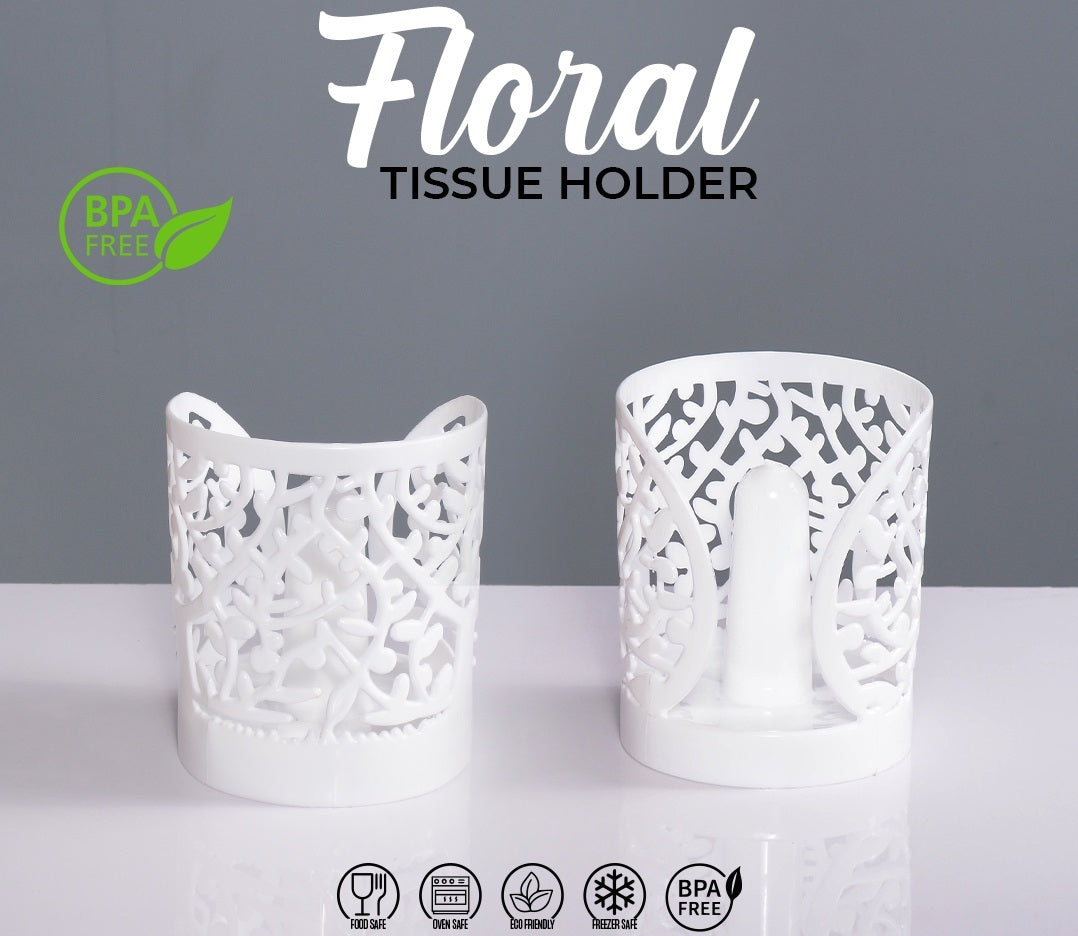 Floral Round Shape Tissue holder for kitchen bathroom Organizer STAND