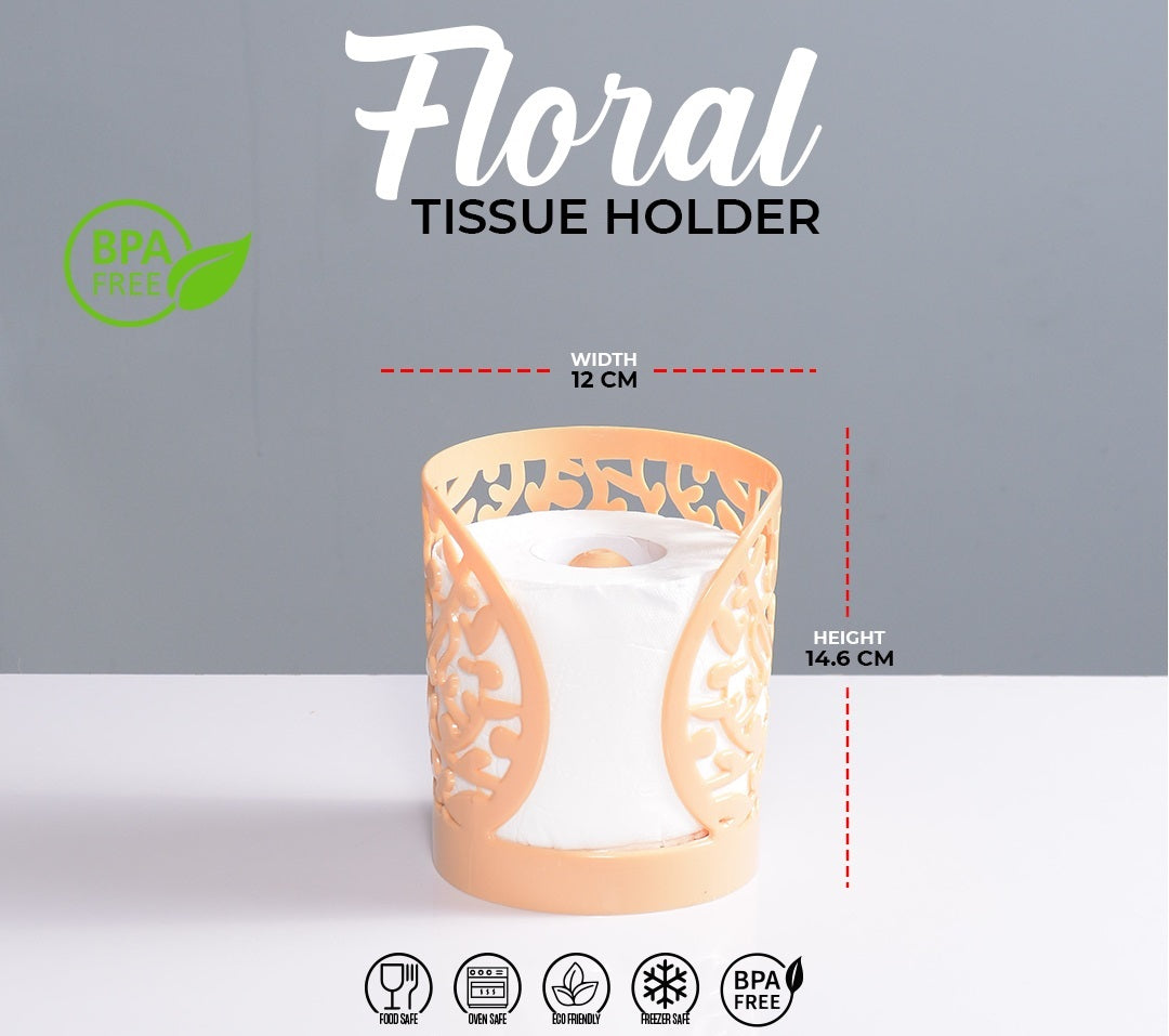 Floral Round Shape Tissue holder for kitchen bathroom Organizer STAND
