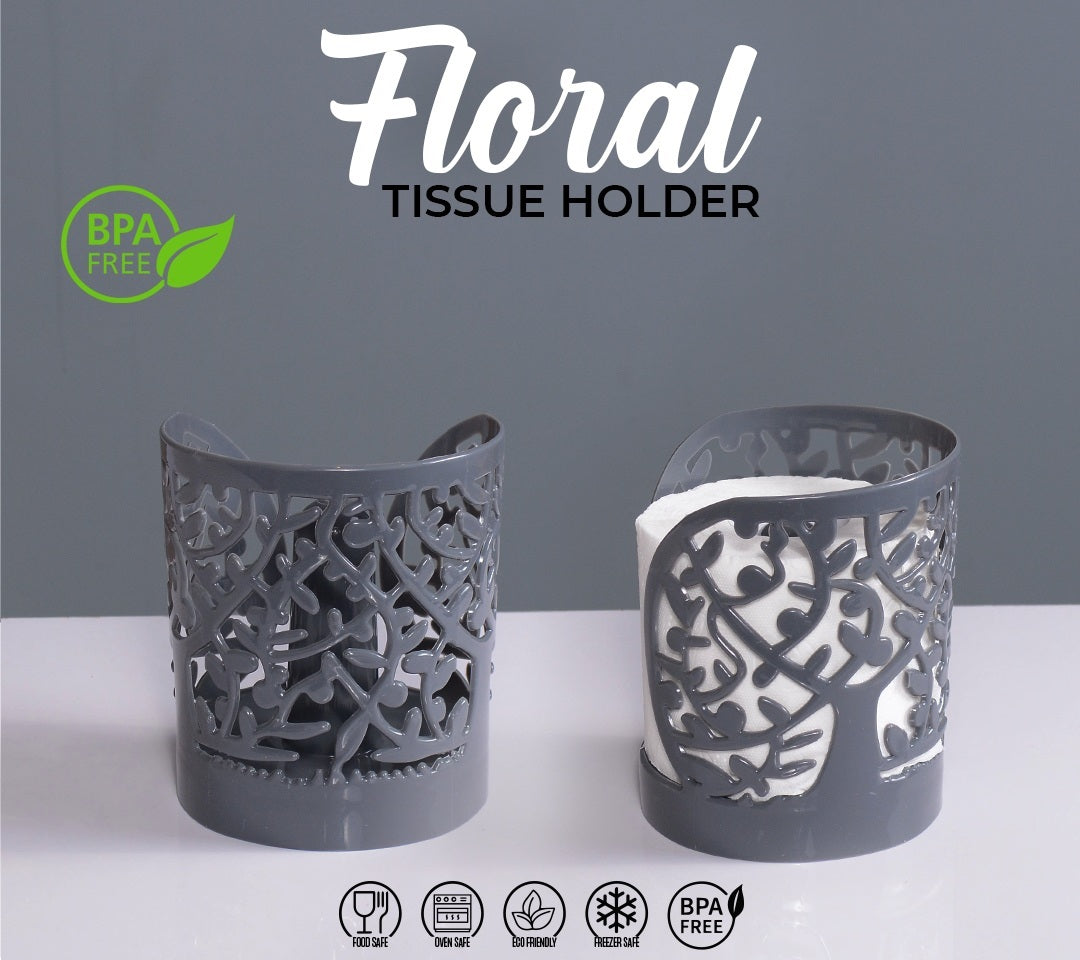 Floral Round Shape Tissue holder for kitchen bathroom Organizer STAND