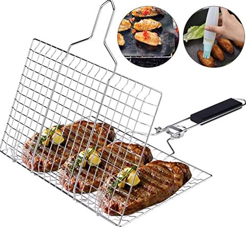 Stainless Steel Folding Grill Food Grade Grill Basket