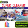 (6 Pcs) Multipurpose Ultra Absorbent Washable Cleaning Cloths ? Fast Drying Wipes for Kitchen, Bathroom & Household