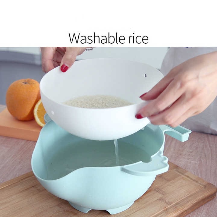 Multi-Purpose Vegetable Grater, Cutter And Rice Drain Bowl - 7 in 1