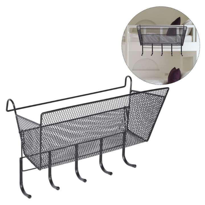 Hanging Basket Storage Rack Bedroom Bed Shelf | Bedside Organizer Basket for Books, Phones, Remote & Essentials