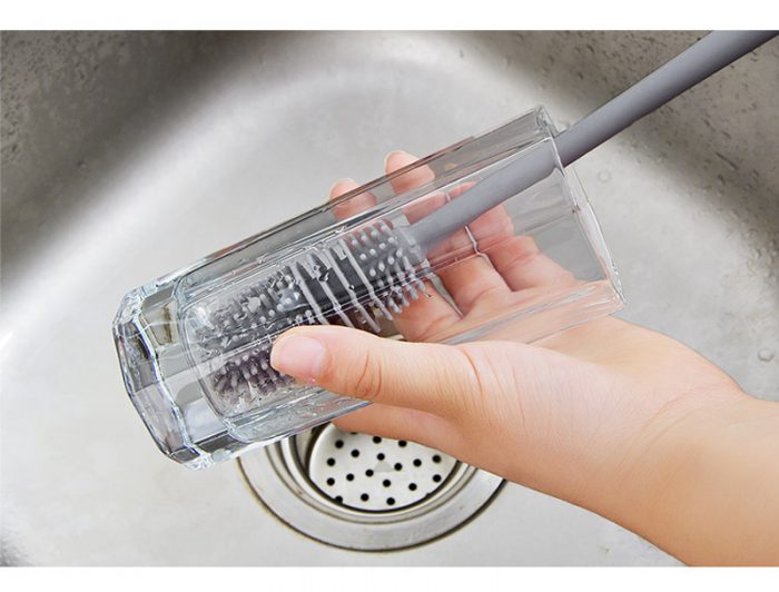 Household Creative Kitchen Long Handle Brush - Soft Rubber Cleaning Brush