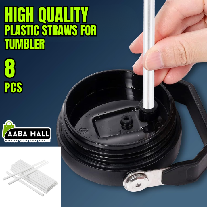 8 Pcs β High-Quality Reusable Plastic Straws for Tumblers β Durable, BPA-Free Drinking Straws for Smoothies, Juices, Iced Coffee & Water Bottles
