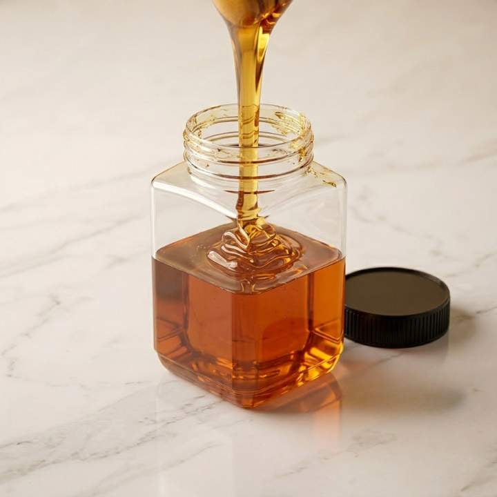 Square Gold Plastic Airtight Jar (500GM) - Best for Salt & Honey Packagaing