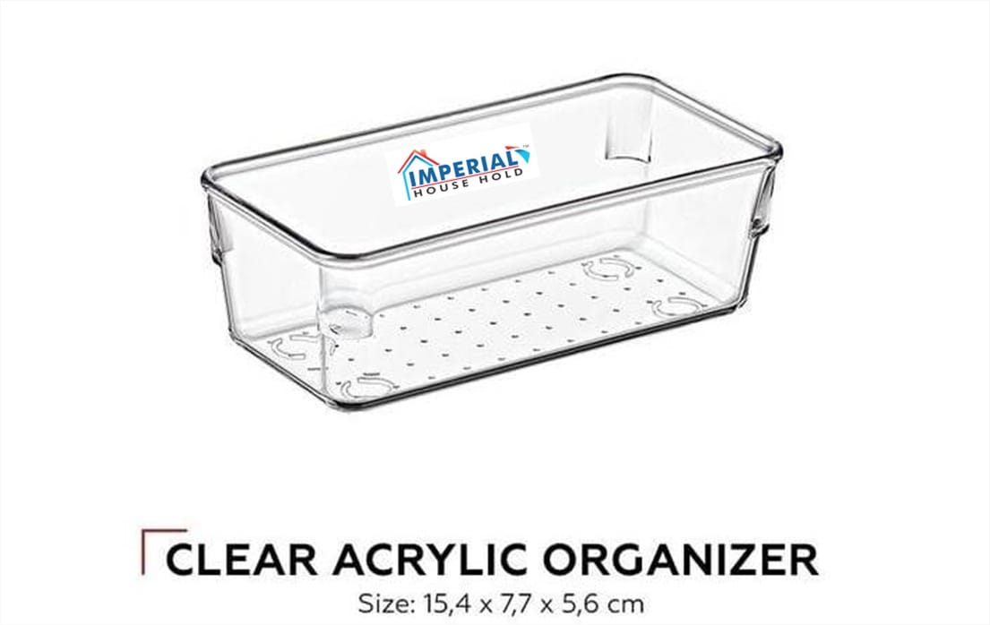 Acrylic Drawer Organizer | Multi-Purpose Storage Divider for Kitchen, Jewelry, Makeup, Office & Bathroom β Clear Acrylic Organizer Box