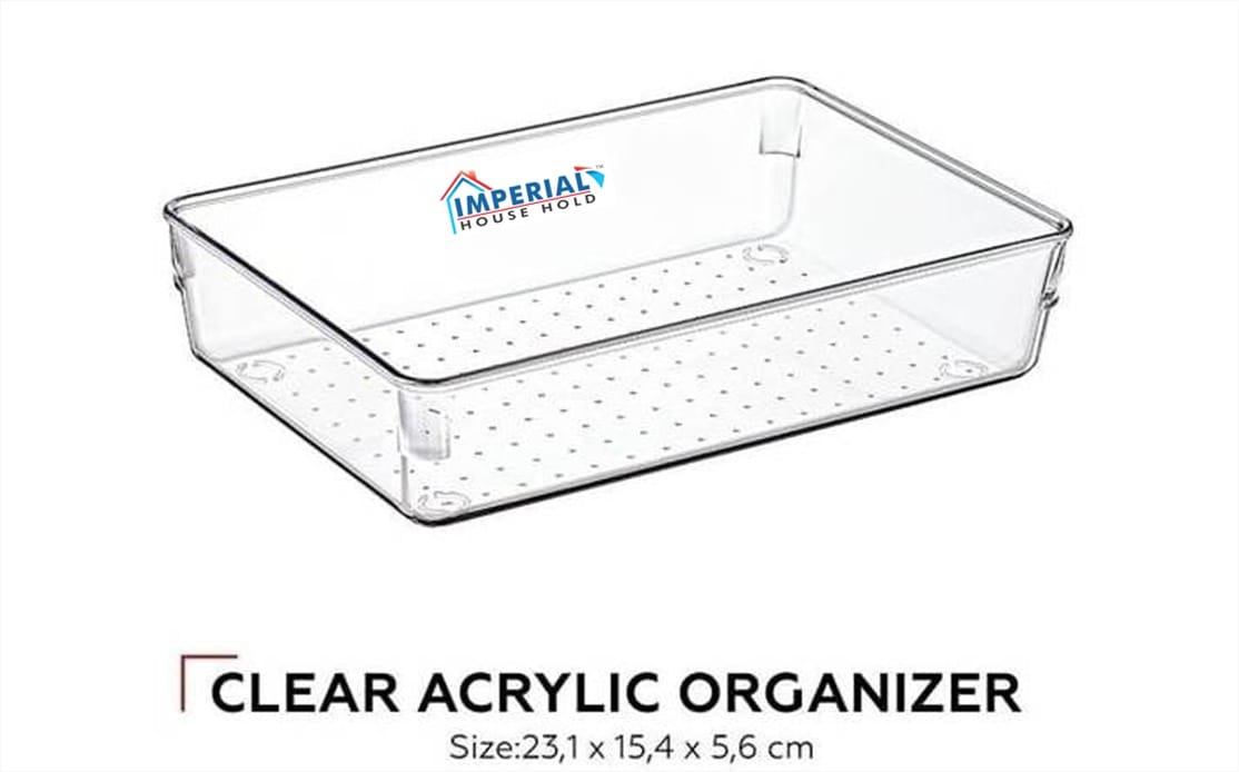 Acrylic Drawer Organizer | Multi-Purpose Storage Divider for Kitchen, Jewelry, Makeup, Office & Bathroom β Clear Acrylic Organizer Box