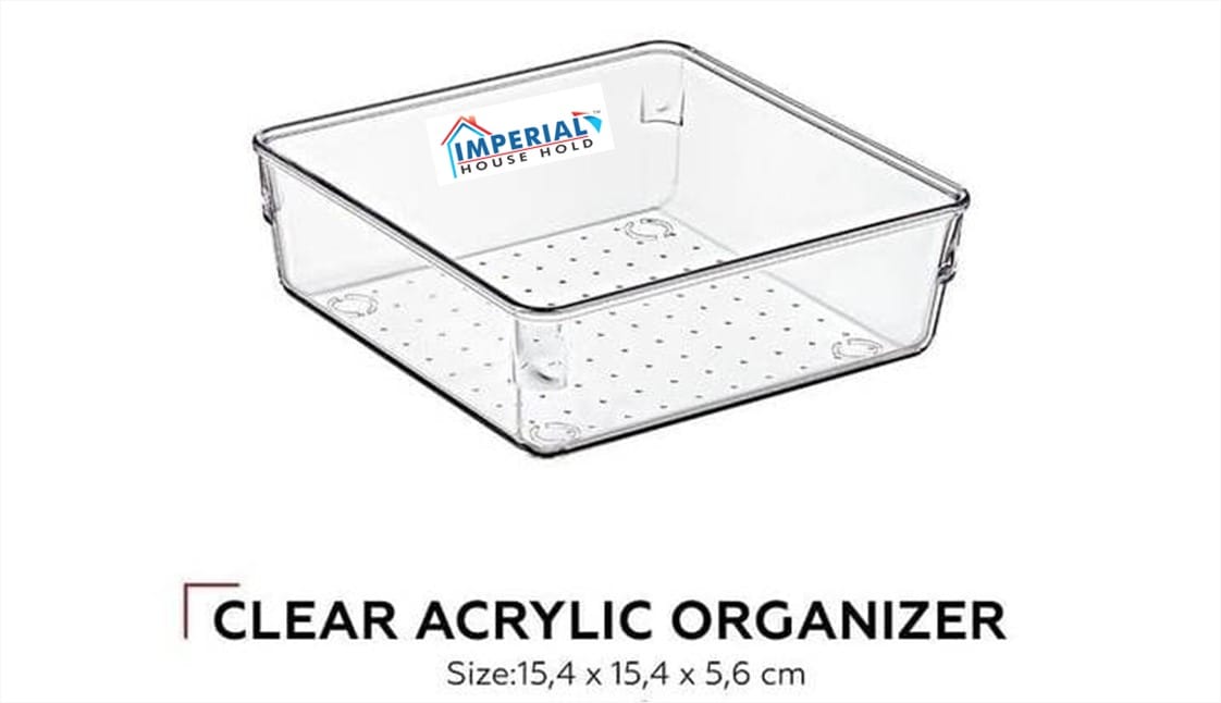Acrylic Drawer Organizer | Multi-Purpose Storage Divider for Kitchen, Jewelry, Makeup, Office & Bathroom β Clear Acrylic Organizer Box
