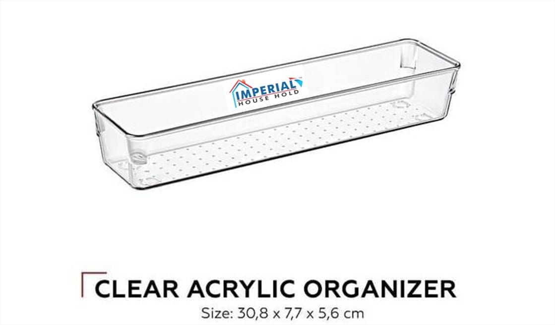 Acrylic Drawer Organizer | Multi-Purpose Storage Divider for Kitchen, Jewelry, Makeup, Office & Bathroom β Clear Acrylic Organizer Box