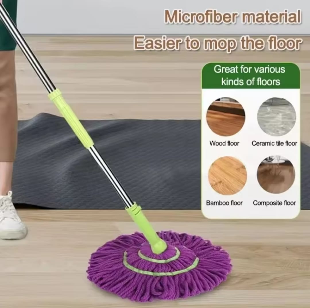 360Β° Rotating Microfiber Mop β High Absorbent Floor Cleaning Mop with Wet & Dry Use, Dirt-Water Separation β Household & Commercial Cleaning Tool