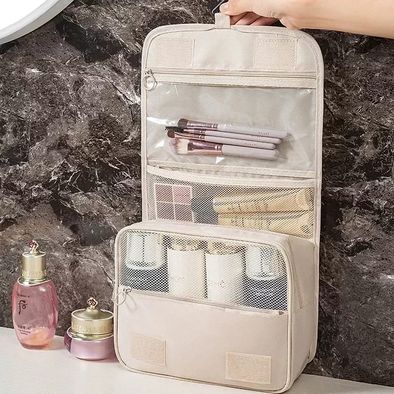 Hanging Travel Toiletry Bag β Portable Makeup Pouch & Cosmetic Organizer Case for Women and Girls