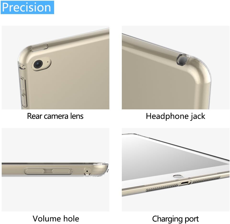 APPLE iPad 5 - 5th Gen / iPad 6 - 6th Gen / iPad AIR 1 / iPad AIR 2 / iPad PRO - 9.7" INCH TRANSPARENT BACK CASE