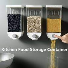 Wall Mounted Kitchen Food Storage Container Cereal Dispenser