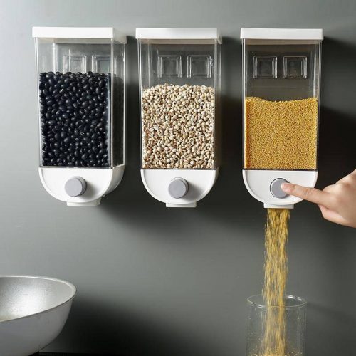 Wall Mounted Kitchen Food Storage Container Cereal Dispenser