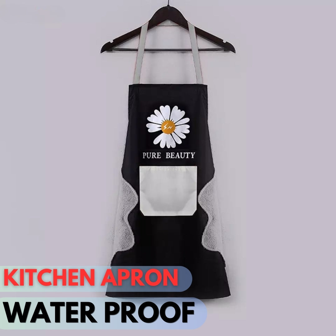 Unisex Kitchen Apron Cute Bear With Center Pocket Hand Towel