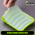 6-Grid Silicone Sausage Maker Mold with Lid ? DIY Hot Dog, Ham & Cake Mould for Kitchen Use ? Non-Stick Baking & Cooking Tool for Homemade Sausages