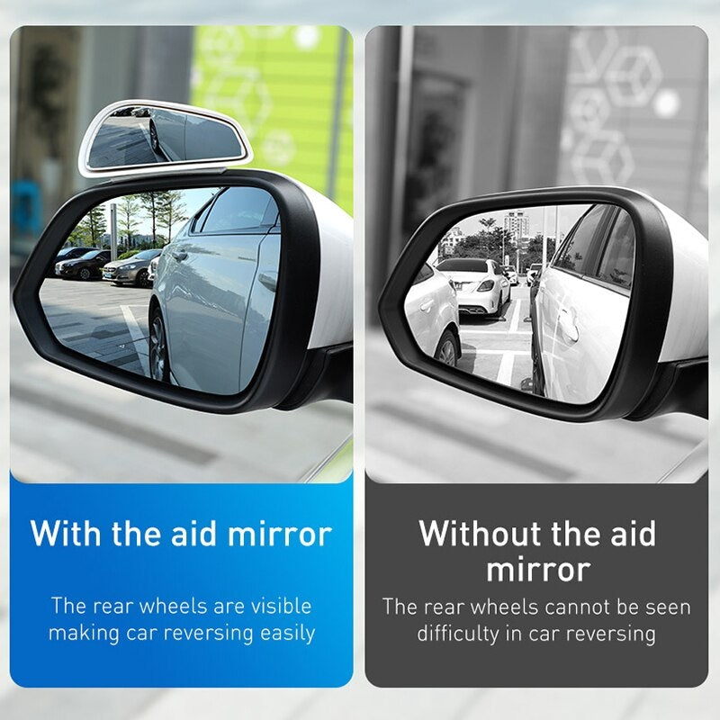 BASEUS Large View OF Blind Spot AND Reversing Auxiliary Mirrors / Rear View Mirror CAR MOUNT 2Pcs/Pair